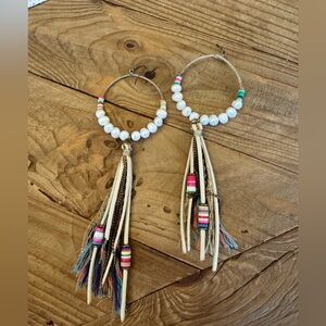 Bohemian Beaded Hoop dangle Earrings